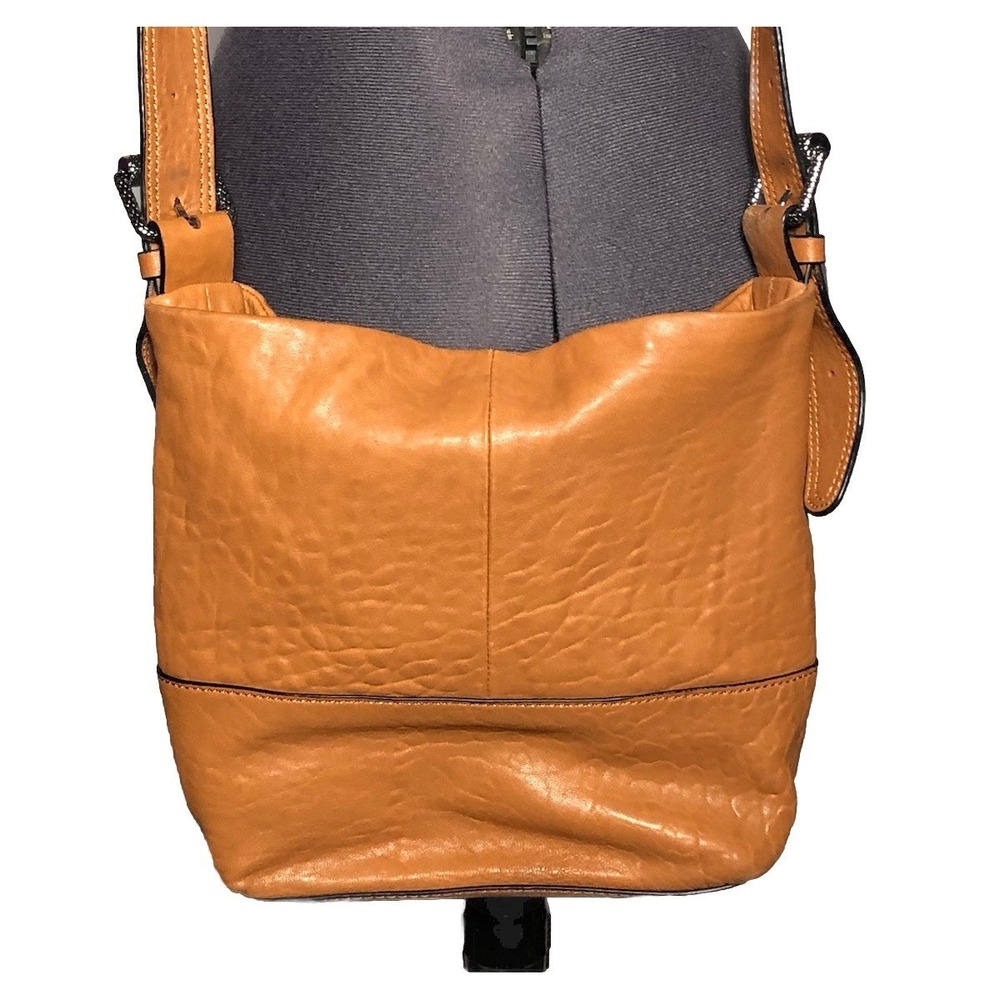 Boho Crossbody slouchy Leather Bag Vince Camuto REJI Ginger Spice Hobo STAINED